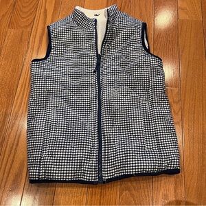 Girls VINEYARD VINES Gingham Reversible Sherpa Full Zip Vest Size M Medium 10/12
